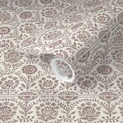 Spoonflower Pre-pasted Wallpaper Botanical Breeze Blush Laura 2 2' X 12' Removable