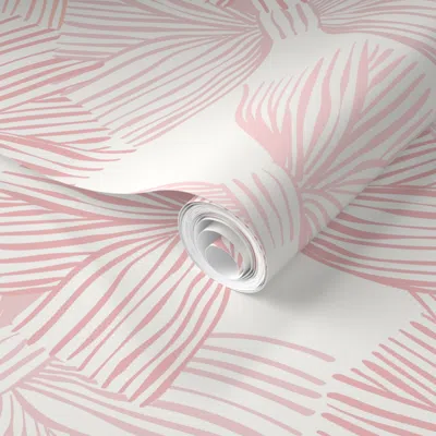Spoonflower Pre-pasted Wallpaper Bows Stripes Oversized  Removable In Pink