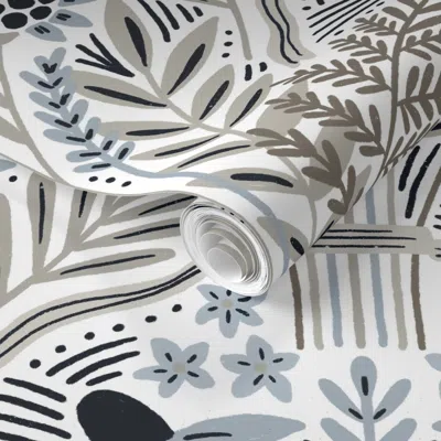 Spoonflower Pre-pasted Wallpaper Bronwyn (beige) 2' X 12' Removable