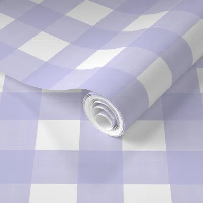 Spoonflower Pre-pasted Wallpaper C6c4ea On White Cross Hatch Plaid 2' X 12' Removable