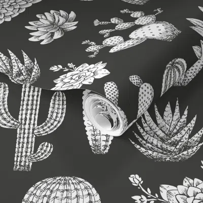 Spoonflower Pre-pasted Wallpaper Cactus Collection  Removable In Multi