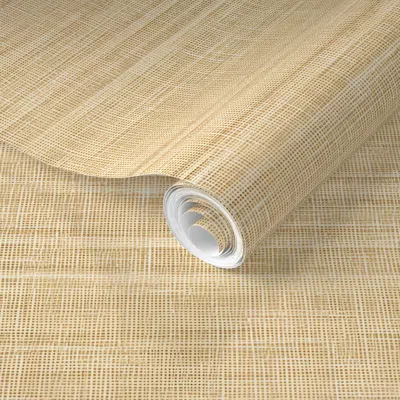 Spoonflower Pre-pasted Wallpaper Camel Linen  Removable