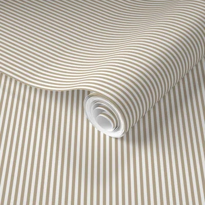 Spoonflower Pre-pasted Wallpaper Candy Stripes Bcac8f And Cream 2' X 12' Removable