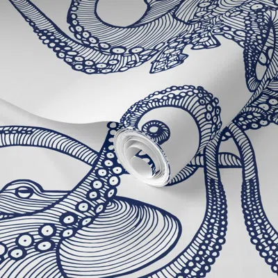 Spoonflower Pre-pasted Wallpaper Cephalopod - Giant Octopi- William 2' X 12' Removable
