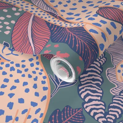 Spoonflower Pre-pasted Wallpaper Cheetah Skin All Over 2' X 12' Removable