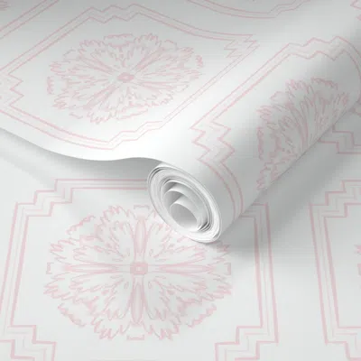 Spoonflower Pre-pasted Wallpaper Chrysanthemum Tile Ballet Slipper 2' X 12' Removable