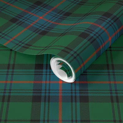 Spoonflower Pre-pasted Wallpaper Clan Armstrong Tartan // Large 2' X 12' Removable
