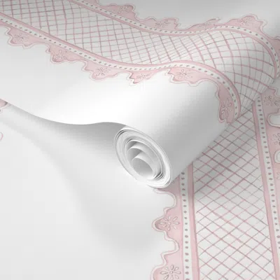 Spoonflower Pre-pasted Wallpaper Clarabelle Ballet Slipper On White Copy 2' X 12' Removable