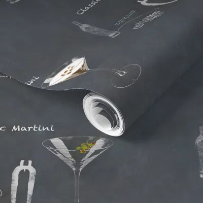 Spoonflower Pre-pasted Wallpaper Classic Cocktails 2' X 12' Removable