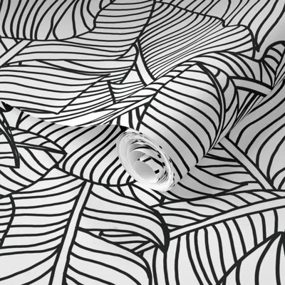 Spoonflower Pre-pasted Wallpaper Color Me Leaves 2' X 12' Removable