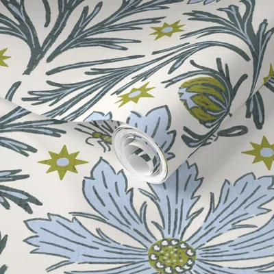 Spoonflower Pre-pasted Wallpaper Cosmos And Stars 2' X 12' Removable