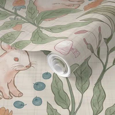 Spoonflower Pre-pasted Wallpaper Cottagecore Garden 2' X 12' Removable