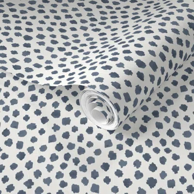 Spoonflower Pre-pasted Wallpaper Custom 203042 On Cream Strie Spots  Removable