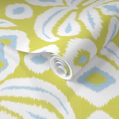 Spoonflower Pre-pasted Wallpaper Custom Bloom Ikat Gensler 2' X 12' Removable