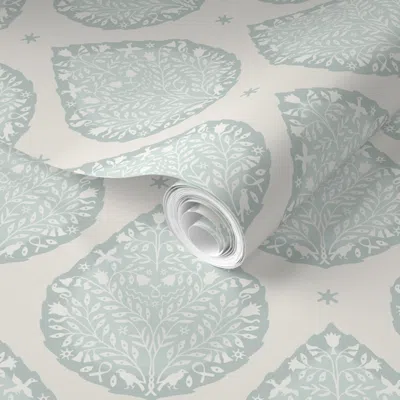 Spoonflower Pre-pasted Wallpaper Custom C0cdc8 On Cream Egyptian Paisley Copy 2' X 12' Removable