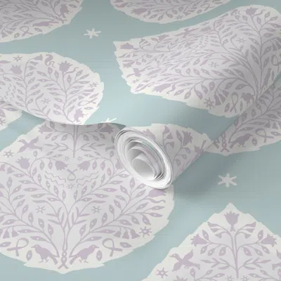 Spoonflower Pre-pasted Wallpaper Custom Egyptian Paisley Anne 2' X 12' Removable In Multi