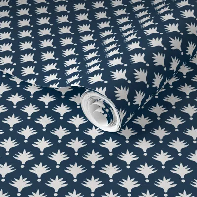 Spoonflower Pre-pasted Wallpaper Custom Madison Eeeceb On Salty Dog Tiny Palm 2' X 12' Removable