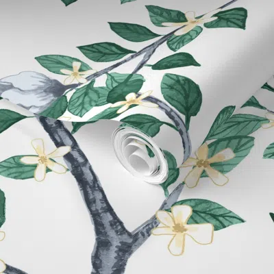 Spoonflower Pre-pasted Wallpaper Custom Maggie Kelsey's Garden Copy  Removable
