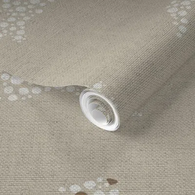 Spoonflower Pre-pasted Wallpaper Cute Bunnies / Oatmeal  Removable