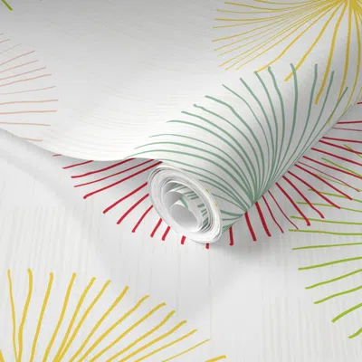 Spoonflower Pre-pasted Wallpaper Dandelions Confetti By Friztin 2' X 12' Removable In Multi