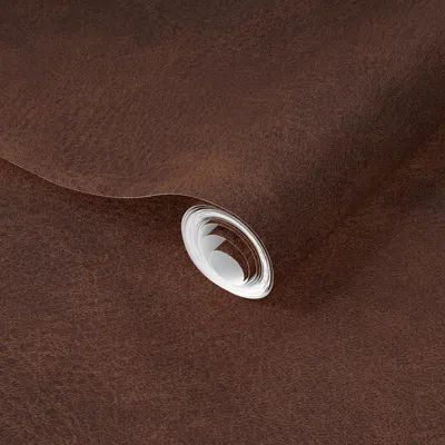 Spoonflower Pre-pasted Wallpaper Dark Brown Western Leather Texture 2' X 12' Removable