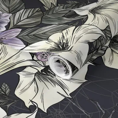 Spoonflower Pre-pasted Wallpaper Dark Poison 2' X 12' Removable