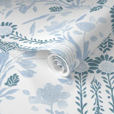 Spoonflower Pre-pasted Wallpaper Deco Botanical 7 2' X 12' Removable
