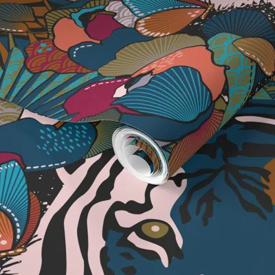 Spoonflower Pre-pasted Wallpaper Deep Down In The Jungle / Jumbo Scale / 2' X 12' Removable