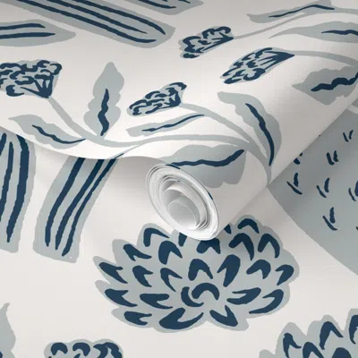 Spoonflower Pre-pasted Wallpaper Desert Blooms Ivory 2' X 12' Removable