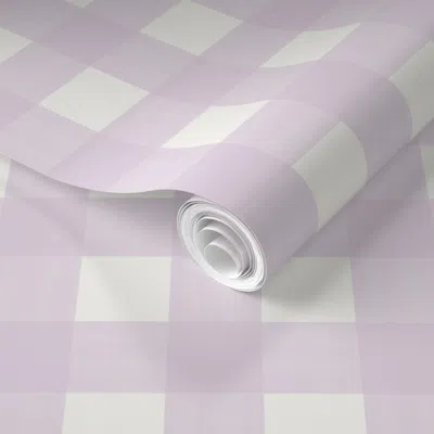 Spoonflower Pre-pasted Wallpaper Dfd0df On Cream White Cross Hatch Plaid  Removable