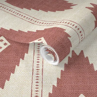 Spoonflower Pre-pasted Wallpaper Diamond Marsala 2' X 12' Removable