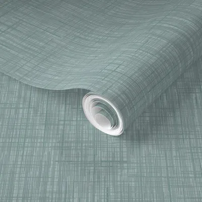 Spoonflower Pre-pasted Wallpaper Dream Weaver Linen Blender Blaskata 8b9d9b 2' X 12' Removable