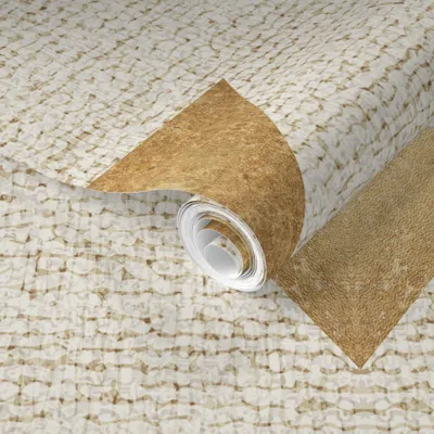 Spoonflower Pre-pasted Wallpaper Earthen Triangle Gold 2' X 12' Removable