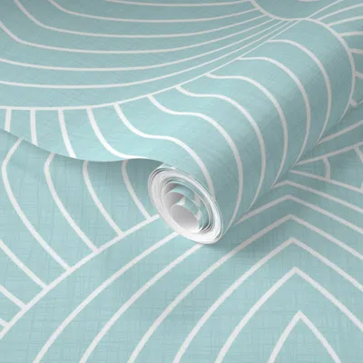 Spoonflower Pre-pasted Wallpaper Eileen (robins Egg Blue) 2' X 12' Removable