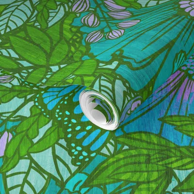 Spoonflower Pre-pasted Wallpaper Electric 70s Mid Mod Mums 2' X 12' Removable
