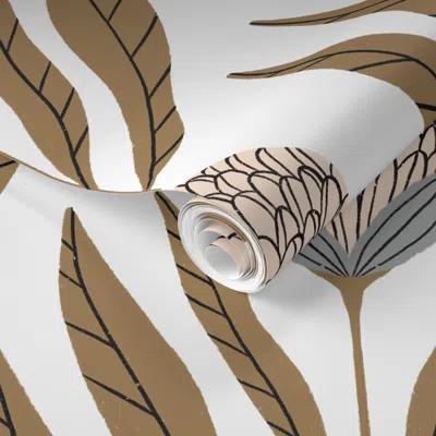 Spoonflower Pre-pasted Wallpaper Elian (tan) 2' X 12' Removable