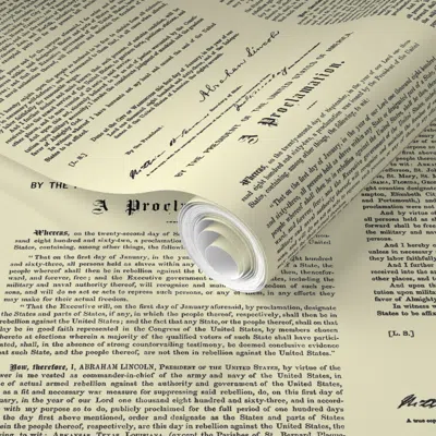 Spoonflower Pre-pasted Wallpaper Emancipation Proclamation On Parchment // Small 2' X 12' Removable