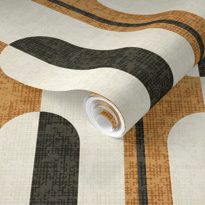 Spoonflower Pre-pasted Wallpaper Encapsulated - Caramel W-texture  Removable