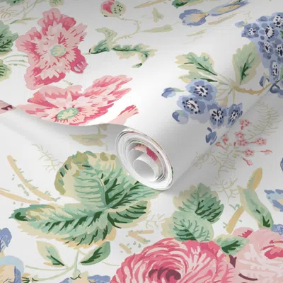 Spoonflower Pre-pasted Wallpaper English Chintz Caroline Custom 2  Removable
