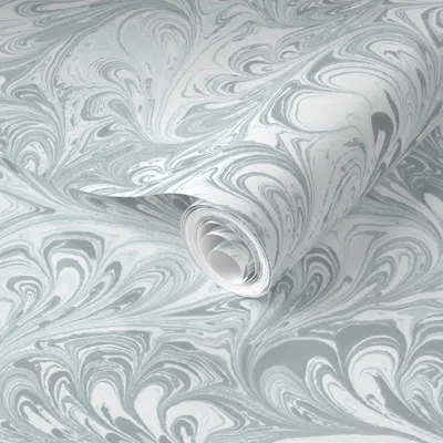 Spoonflower Pre-pasted Wallpaper Fanfare In Brewster Gray Copy 2' X 12' Removable