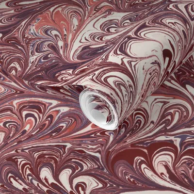 Spoonflower Pre-pasted Wallpaper Fanfare Rust And Violet 2' X 12' Removable