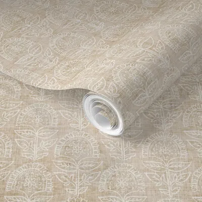 Spoonflower Pre-pasted Wallpaper Farmhouse Kali  Removable
