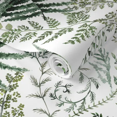 Spoonflower Pre-pasted Wallpaper Fern Forest 2' X 12' Removable