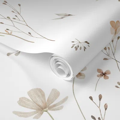Spoonflower Pre-pasted Wallpaper Field Of Flora 2' X 12' Removable