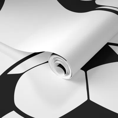 Spoonflower Pre-pasted Wallpaper Football Soccer Ball 1 2' X 12' Removable