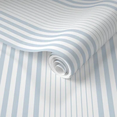 Spoonflower Pre-pasted Wallpaper French Farmhouse Stripes Downstream 2' X 12' Removable