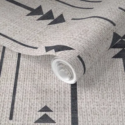 Spoonflower Pre-pasted Wallpaper French Linen Arrow 2' X 12' Removable In Multi