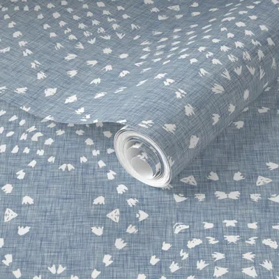 Spoonflower Pre-pasted Wallpaper French Linen Chambray 2' X 12' Removable
