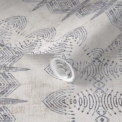 Spoonflower Pre-pasted Wallpaper French Linen Eris 2' X 12' Removable In Multi