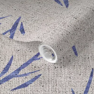 Spoonflower Pre-pasted Wallpaper French Linen Leaf 2' X 12' Removable